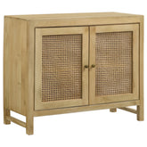 Best Furniture Outlet - Coaster - Zamora 2-door Wood Accent Cabinet with Woven Cane Natural - 953555